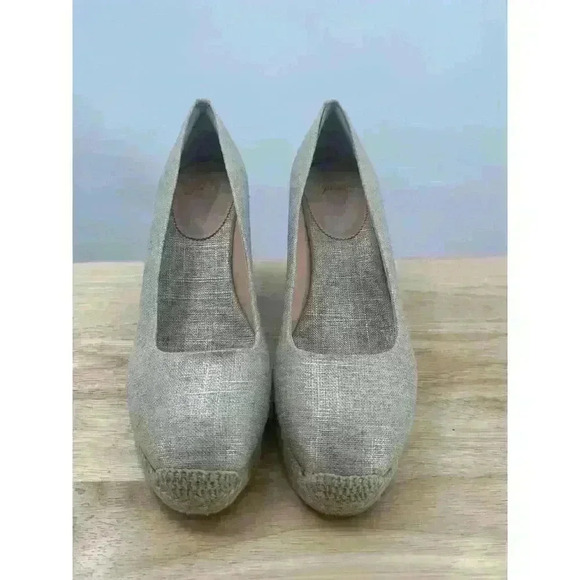 J. Crew Women's Seville Metallic Gold Wedge Espadrilles Sz 11 Summer Shoes - Picture 8 of 10